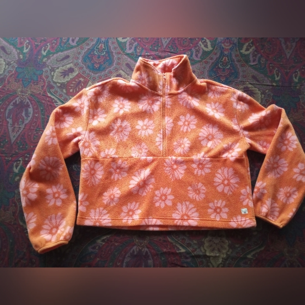 Billabong Xs Flower Fleece Pullover Crop Top